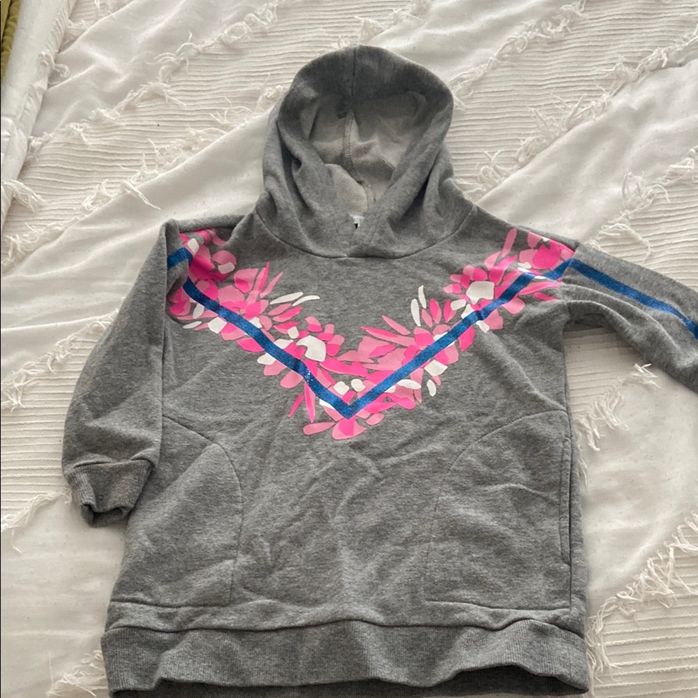 Gray and Pink Kids Hoodie